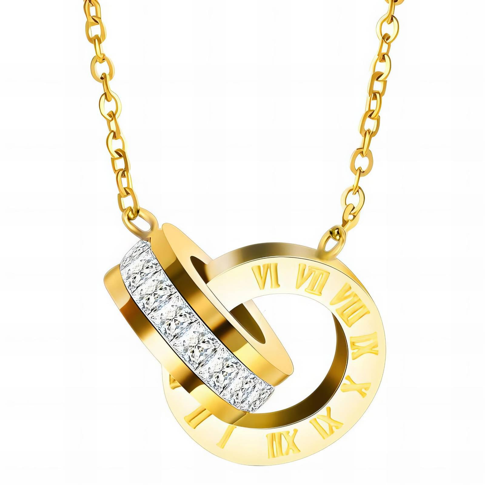 Golden Lunar Timepiece Necklace