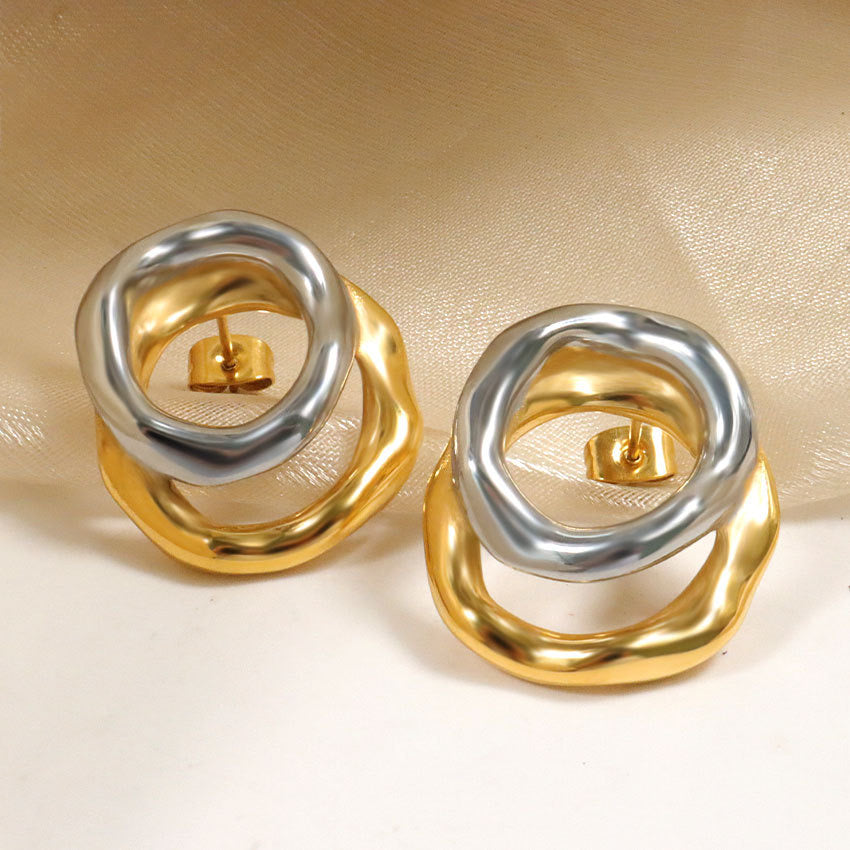 Gold and Silver Stud Earrings