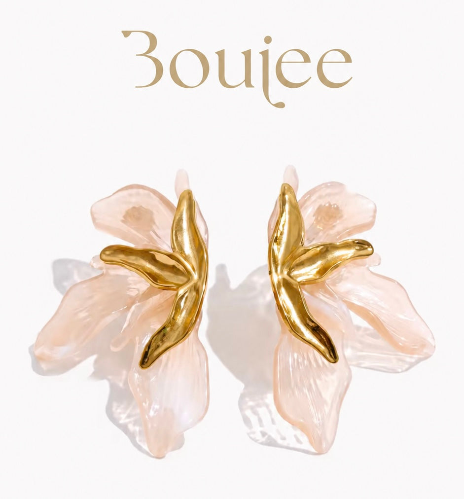 Jade Flower Earring