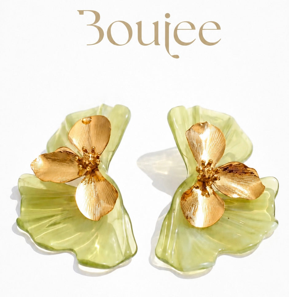 Jade Flower Earring