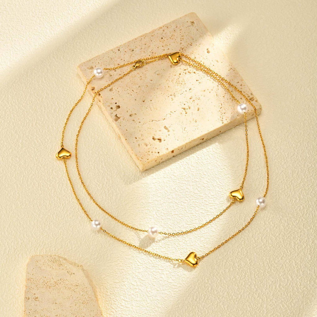 Pearl and Heart Necklace