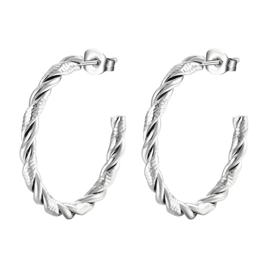 Boujee Essence twist of fate earrings - silver