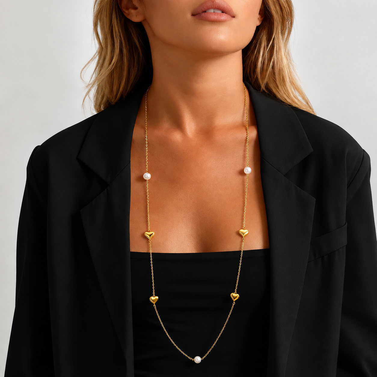 Pearl and Heart Necklace