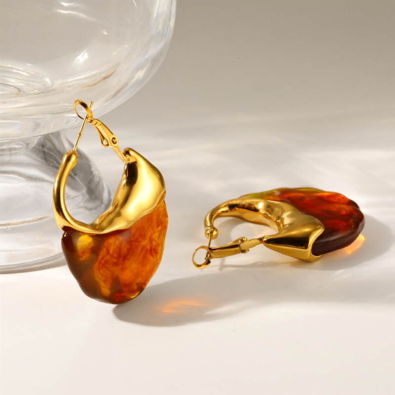 Brown Stud Earrings